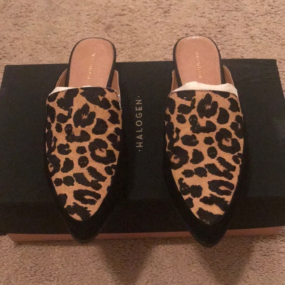 Halogen Shoes - Leopard slides